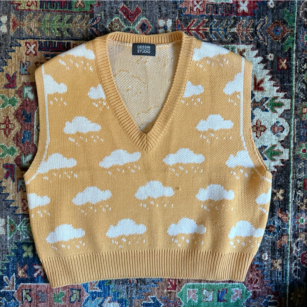 Custom Yellow Vest w/ Clouds